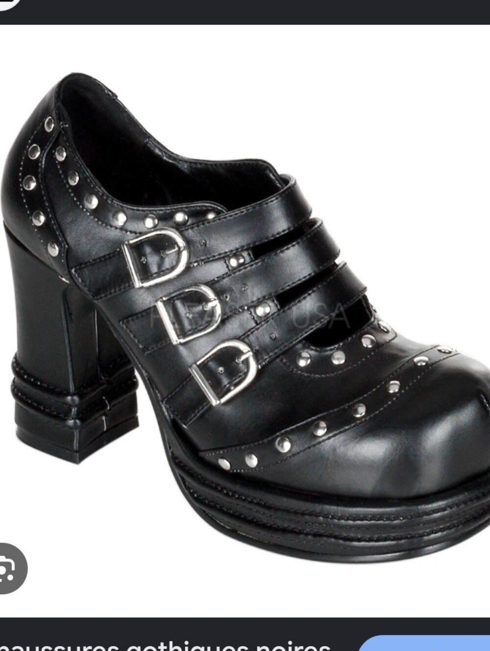 Demonia Vampire 08 Studded Platform Mary Jane Heels